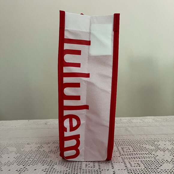 NEW Lululemon red & white small reusable tote bag - Picture 2 of 6